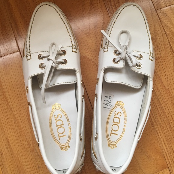 Tod's Shoes - Tod's white loafers (driving shoes)